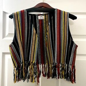 Bohemian multicolor fringe vest